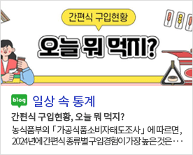 [일상 속 통계]간편식 구입현황, 오늘 뭐 먹지? 간편식 구입현황, 오늘 뭐 먹지? 농식품부의  「 가공식품소비자태도조사 」  에 따르면 , 2024년에 간편식 종류별 구입경험이 가장 높은 것은···